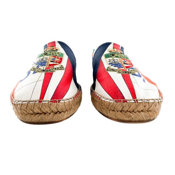 NEW POLO RALPH LAUREN Cevio Slip On Loafer Espadrille Cruise Print Nautical 11 D - Picture 9 of 12